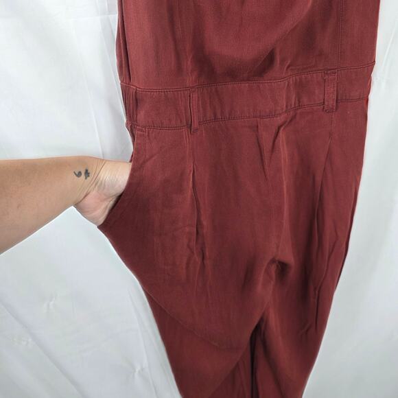 Free People Overalls XS Red Adjustable Strap Jumpsuit Pockets Casual Boho - Picture 4 of 12